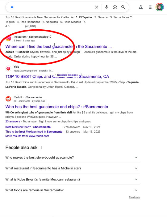 4 - Where can I find the best guacamole in the Sacramento area?